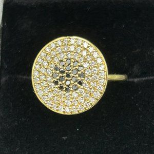 14K Yellow Gold Pave Diamond Ring